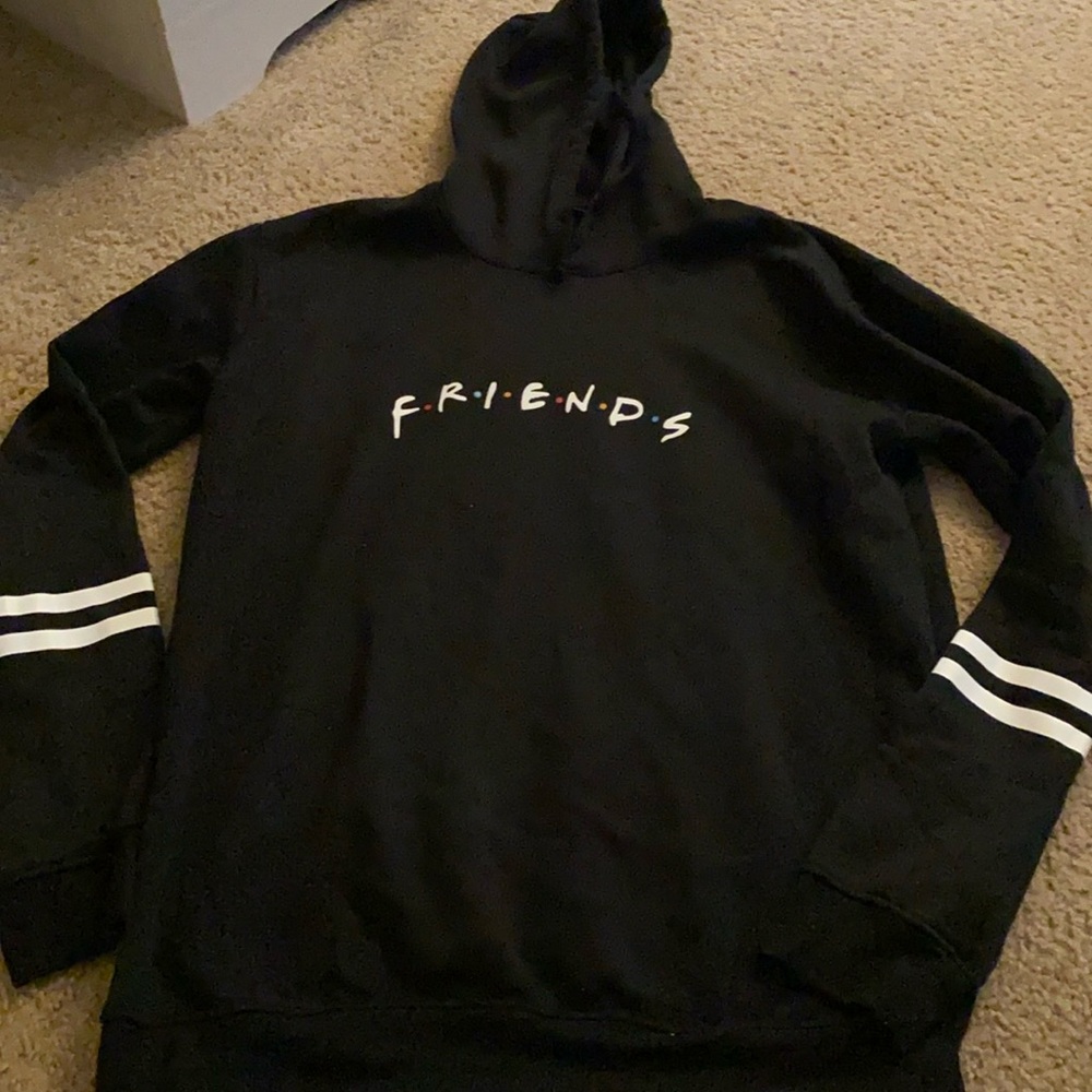 Black Hoodie with White Stripes